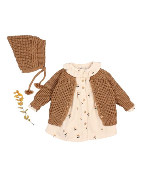 Bonnet en Laine mélangée Bébé camel