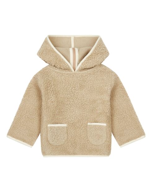 Burnou Façon Fourrure beige