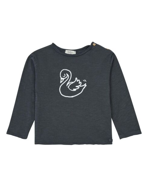 T-Shirt en Coton Bio Swan gris anthracite