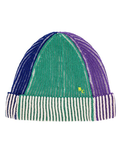 Bonnet en Laine mélangée Côtelé bleu/vert