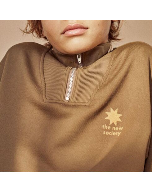 Sweat Zippé Marlow vert kaki