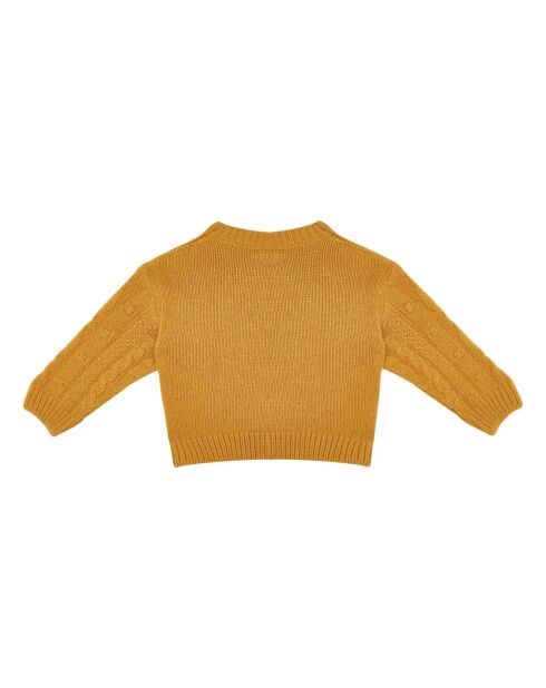 Pull en Laine mélangée Bébé Lourdes jaune moutarde