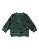 Sweat en Velours Chevaux vert
