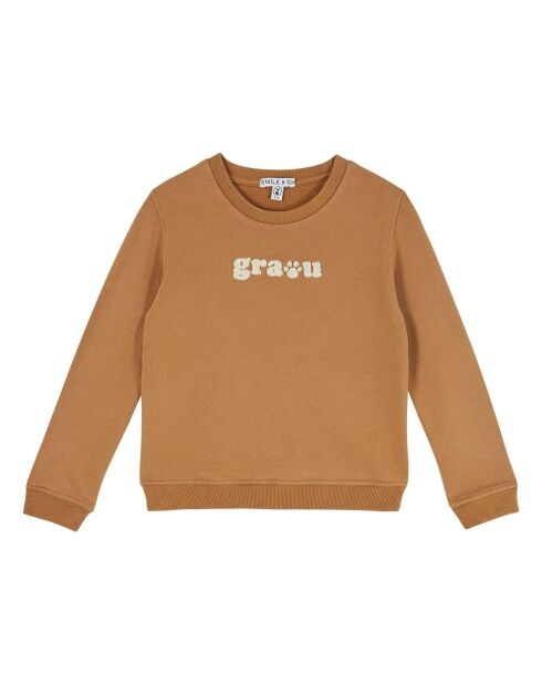 Sweat en Coton Bio Bouclette Graou camel