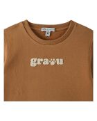 Sweat en Coton Bio Bouclette Graou camel