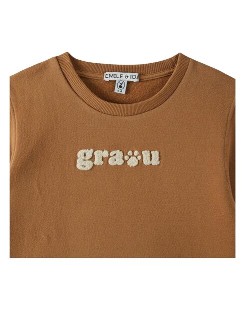 Sweat en Coton Bio Bouclette Graou camel