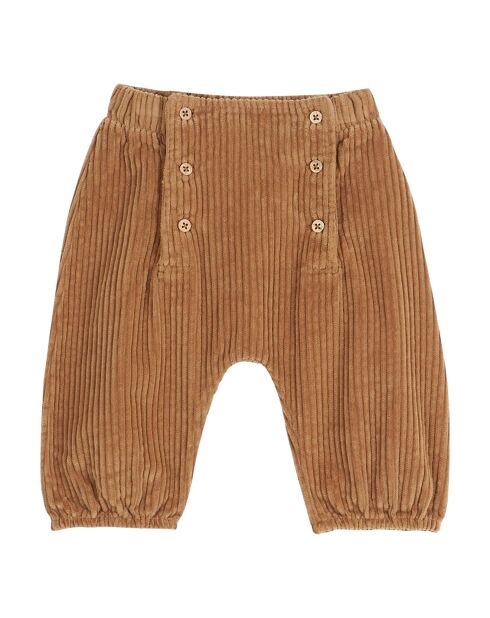 Pantaloni Harem in velluto a coste color cammello
