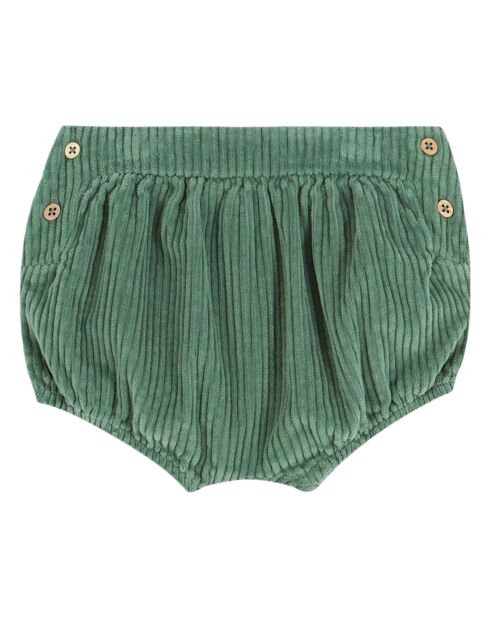 Bloomer en Velours Côtelé Boutonné vert