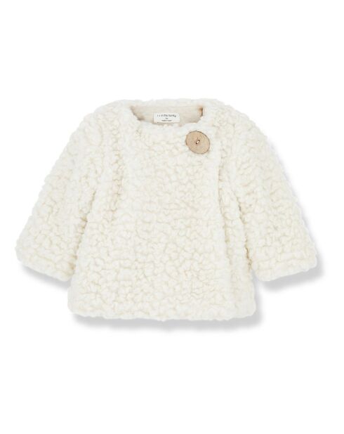 Manteau en Laine mélangée Façon Fourrure Uxue écru