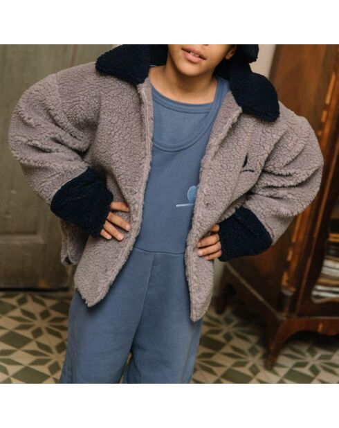 Veste Façon Fourrure en Polyester Recyclé Andrea grise