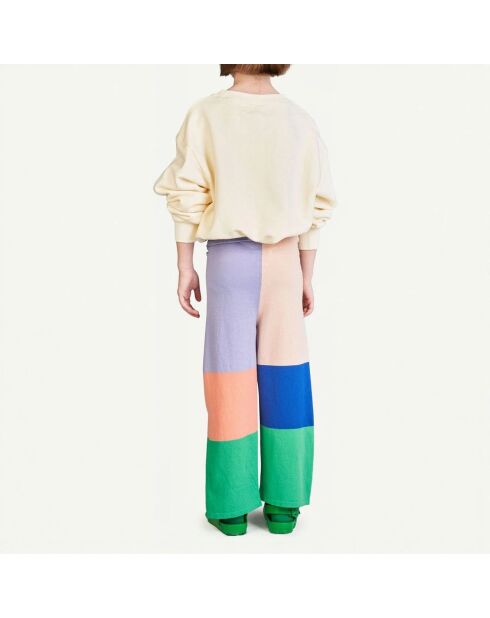 Pantalon Tricot Color Block Crow multicolore