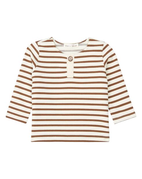 Pull Rayures camel
