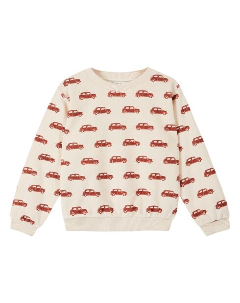 Ecru Cars Sweatshirt aus Bio-Baumwolle