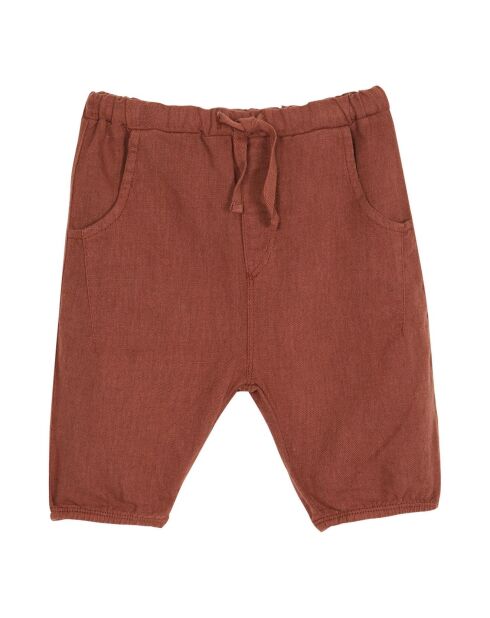 Sarouel en Lin et Coton marron