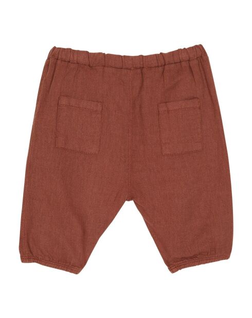 Sarouel en Lin et Coton marron