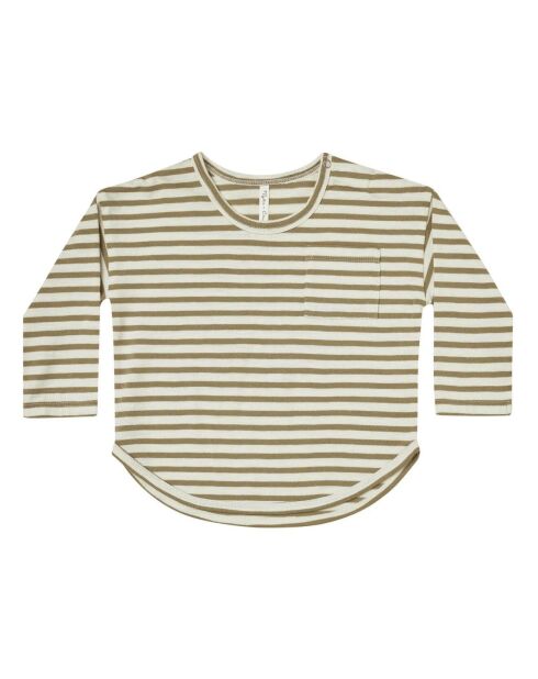 T-Shirt Rayé kaki foncé