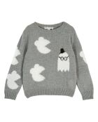 Pull en Laine mélangée Souris gris chiné