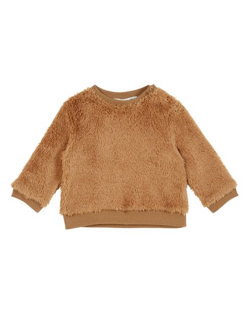 Sweat Façon Fourrure camel