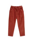 Pantalon en Velours Côtelés rouille