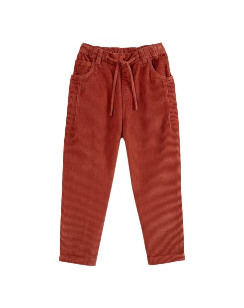 Pantalon en Velours Côtelés rouille