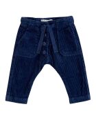 Pantalon en Velours Côtelé Boutonné bleu nuit
