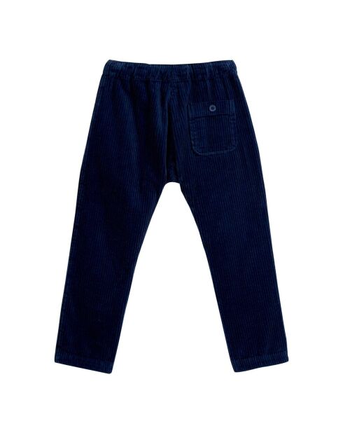 Pantalon en Velours Côtelé Boutonné bleu nuit
