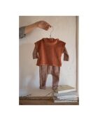Sweat à Capuche Sans Manches Velours Timea terracotta