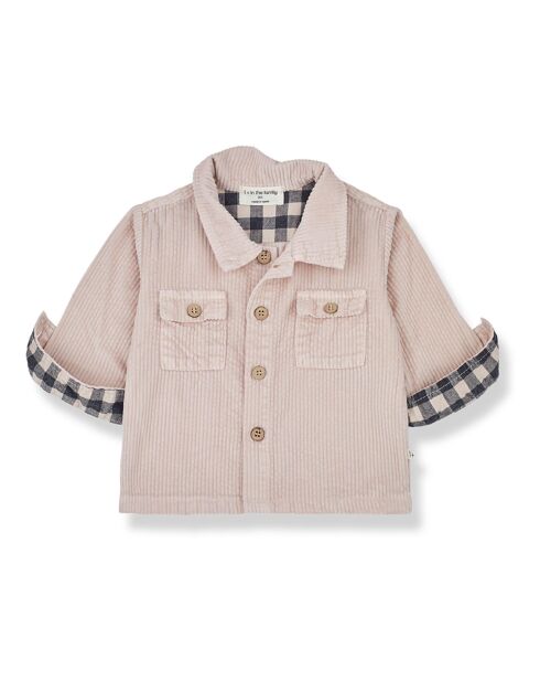 Chemise en Velours Côtelé Dries rose pâle
