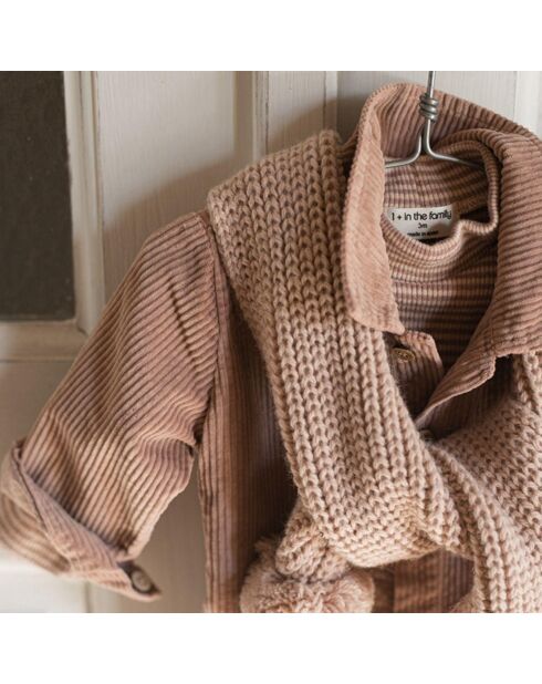 Echarpe Tricot Nele rose pâle
