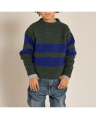 Pull Michael Rayé  vert foncé
