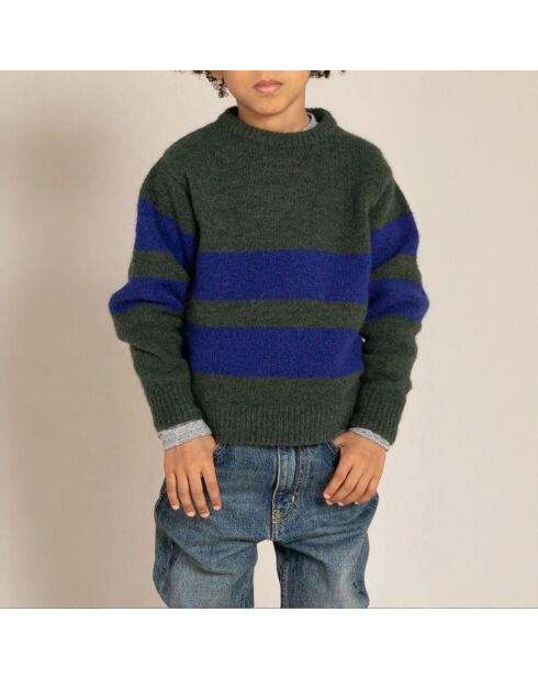 Pull Michael Rayé  vert foncé