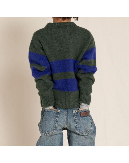 Pull Michael Rayé  vert foncé