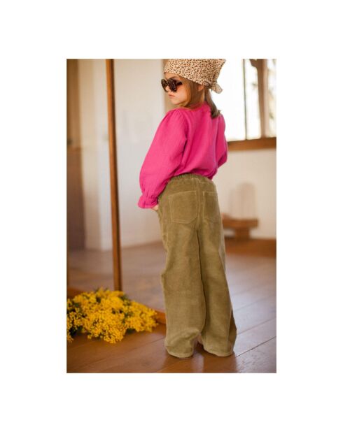 Pantalon en Velours Côtelé Albie vert kaki