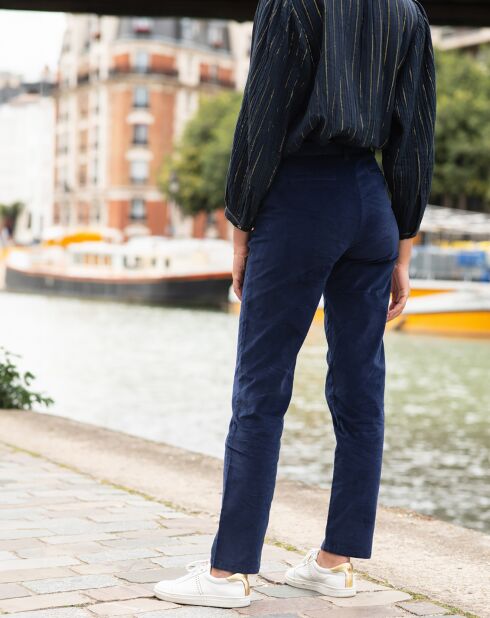 Pantalon en Velours Yarol marine