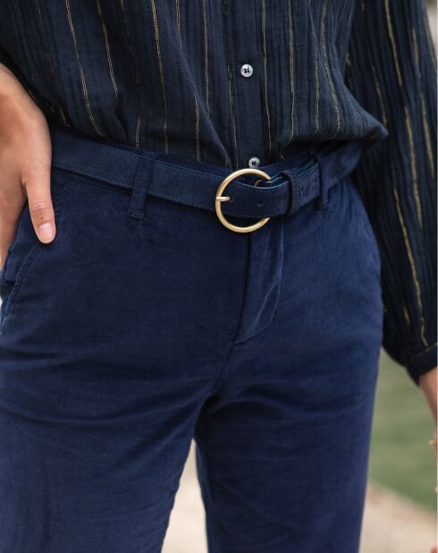 Pantalon en Velours Yarol marine