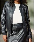 Blouson Aviateur en Cuir Volene noir