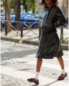 Blouson Aviateur en Cuir Volene noir