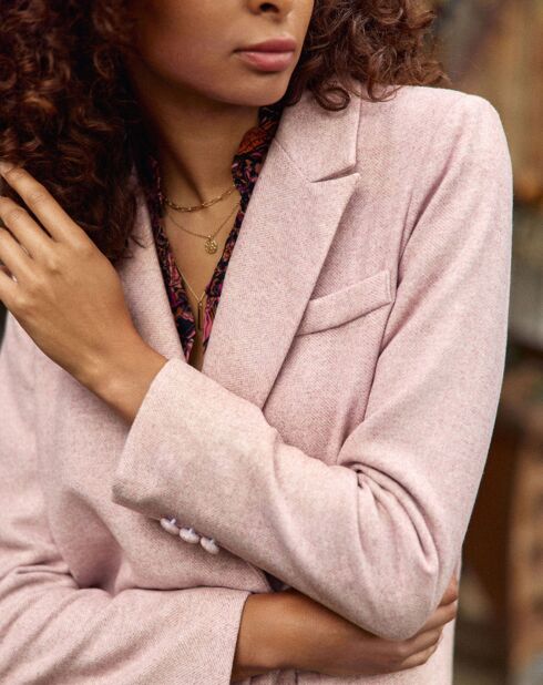 Veste de tailleur en Laine mélangée Villie rose