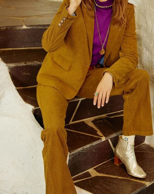 Pantalon en Velours côtelé Ugo vert amande