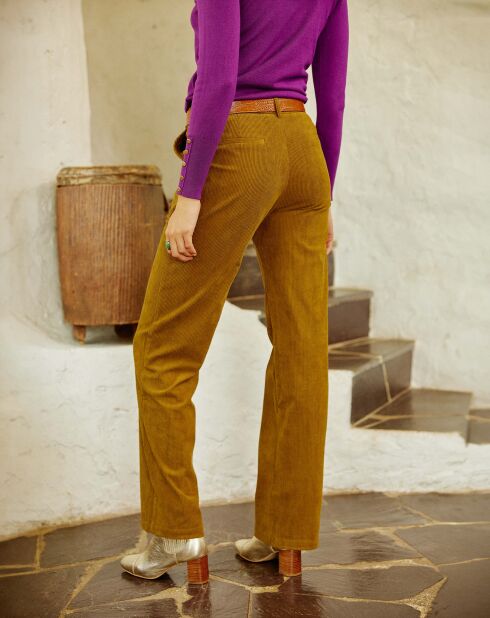 Pantalon en Velours côtelé Ugo vert amande