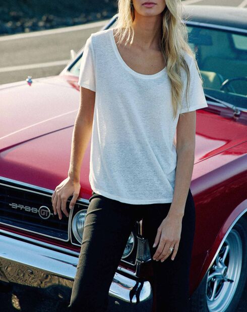 T-Shirt en Lin mélangé Tia écru