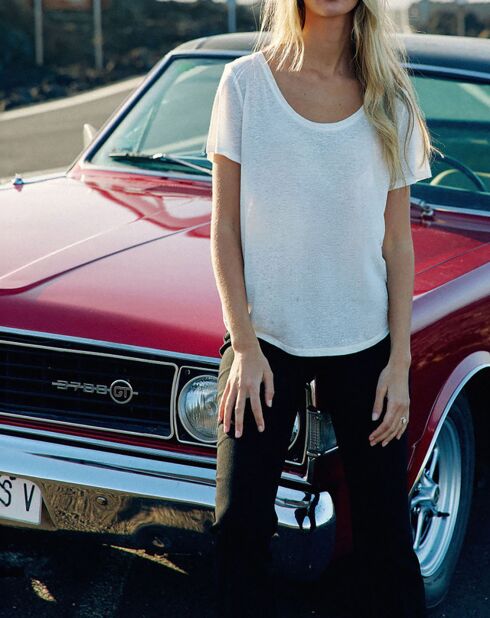 T-Shirt en Lin mélangé Tia écru