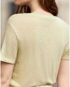 T-Shirt en Lin mélangé Thana vert amande