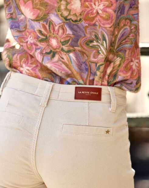 Pantalon en Velourrs côtelé Sonny écru