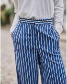Pantalon Pauline géo bleu