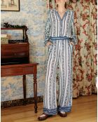 Pantalon Pauline frise bleu