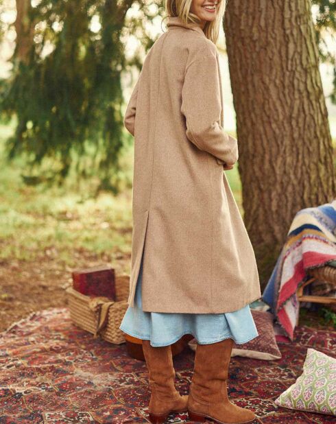 Manteau en Laine mélangée Nelia camel
