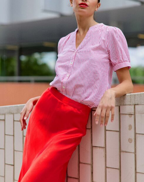 Chemise Tori écru/rouge