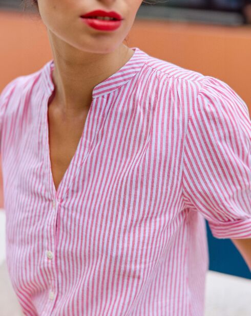 Chemise Tori écru/rouge