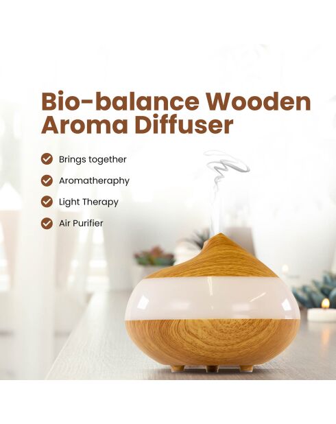 Diffuseur d'arômes en bois avec panneau transparent [USB]